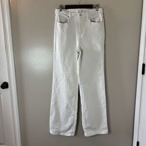 Judy Blue Wide Leg White Jeans Braided Belt Womens Sz 11/30